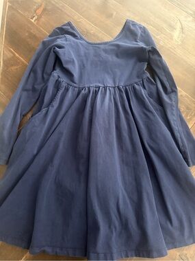 Hanna Andersson Navy Blue Pocket Cotton Dress Size Girls 10